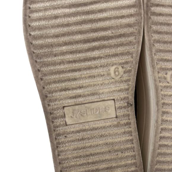 J Slides Black Leather Slip On Shoes Sz 6 - Picture 6 of 7